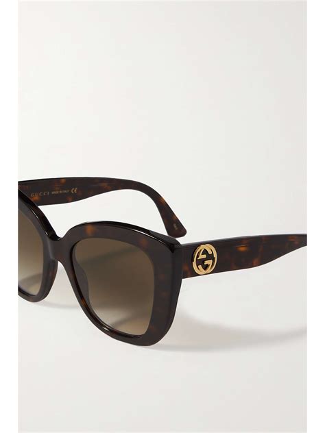 gucci blue tortoise shell sunglasses vintage|55mm cat eye sunglasses Gucci.